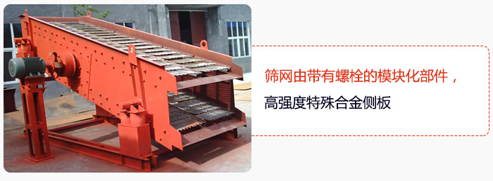 筛网由带有螺栓的模块化部件，高强度特殊合金侧板