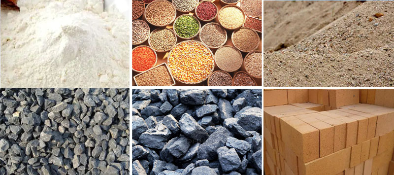 风冷式直线振动筛可筛分物料有：耐火材料，粮食，沙土，石子等。