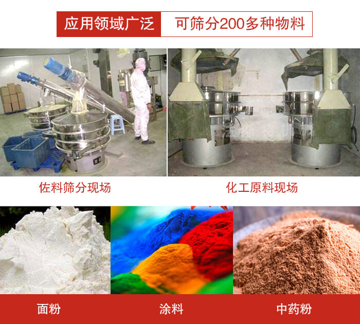 不锈钢振动筛应用领域广泛可筛分200多种物料。