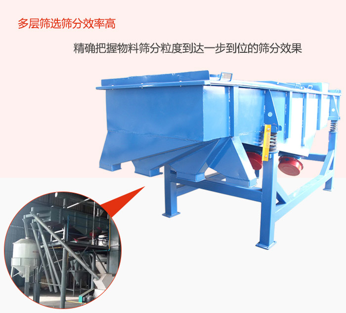 多层筛选筛分更高效，精度把握物料筛分粒度到达一步到位的筛分效果。